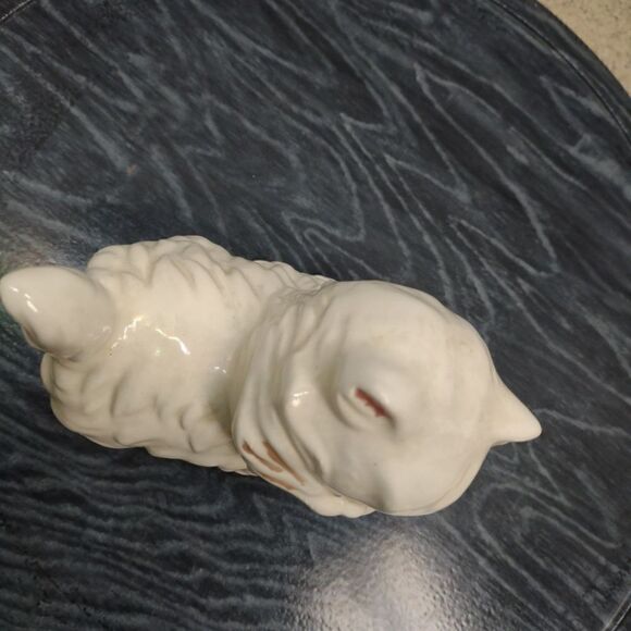 👍 Kitten Cat Figurine Blue eyes Vintage Ceramic.  C6 - Picture 3 of 7